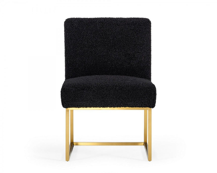 Solid Color Parsons Chair (Set of 2) - Black / Gold