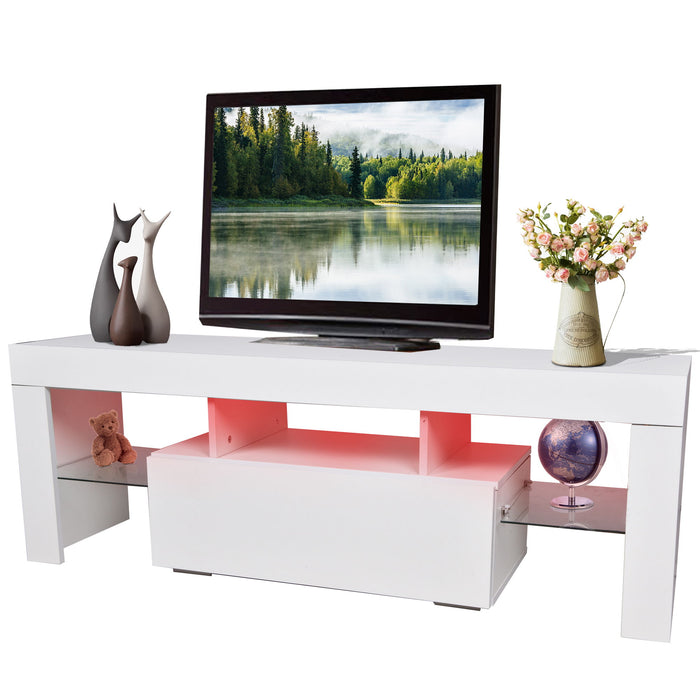 TV Stand With Storage 43" LED Modern TV Media Console Entertainment Center With Drawer TV Cabinet For Living Room Bedroom - White