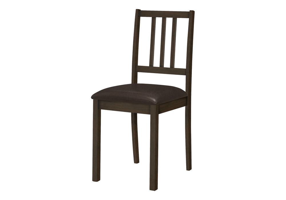 Dining Chair, Side, Upholstered For Dining Room, Transitional (Set of 2) - Brown