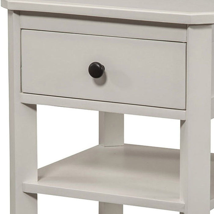 One Drawer Flair Nightstand - Mahogany White