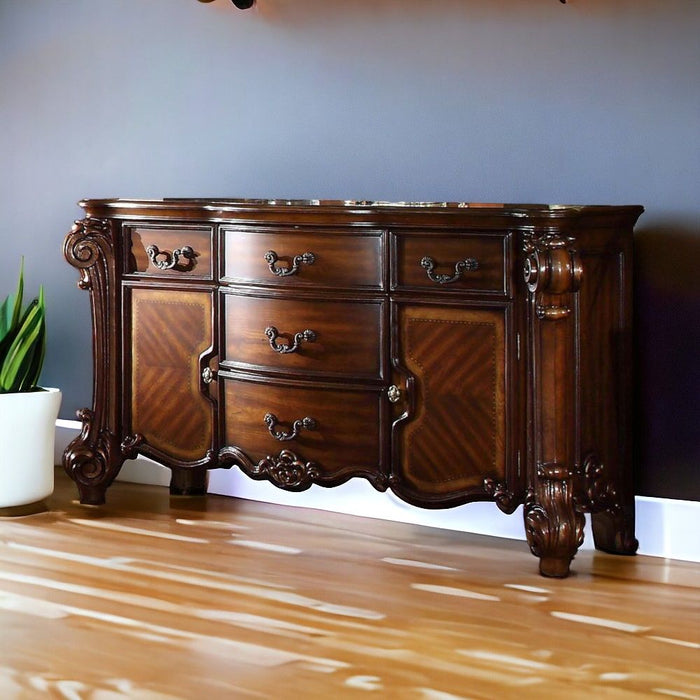 Solid Wood Five Drawer Dresser - Brown