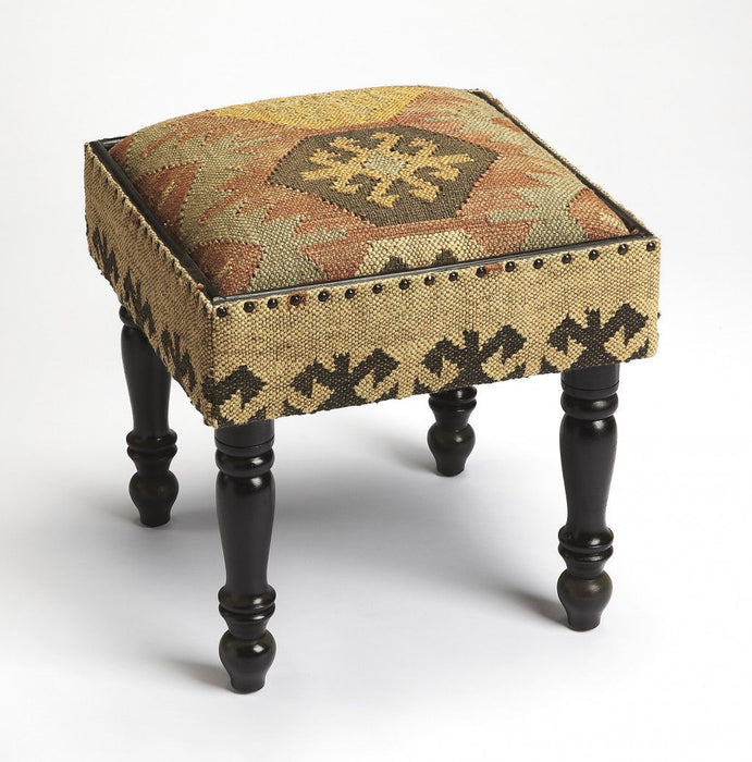 Linen Ottoman - Brown