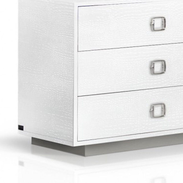 Solid Wood Six Drawer Dresser - White