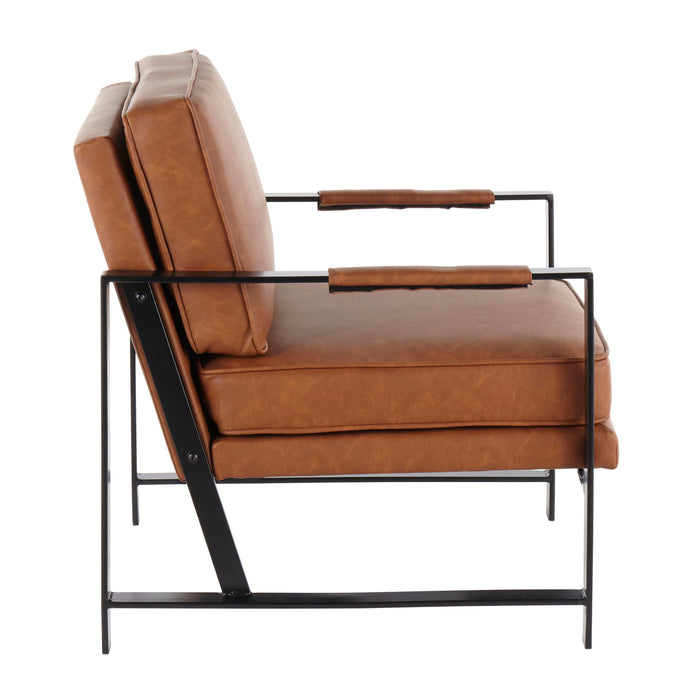 Franklin - Contemporary Arm Chair - Black / Camel