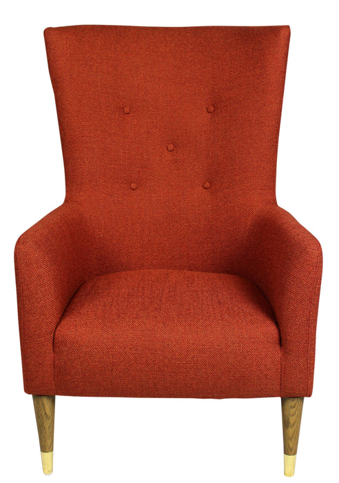 Solid Color Lounge Chair - Orange And Natural