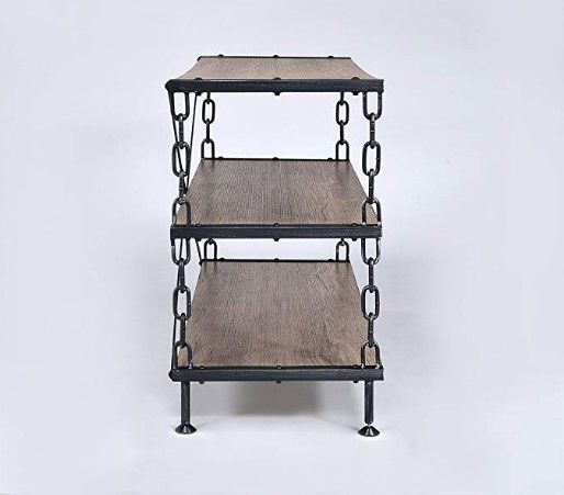 TV Stand - Rustic Oak / Antique Black