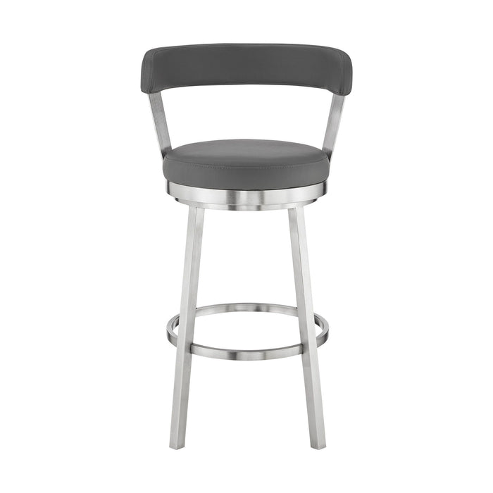 40" Swivel Backless Bar Height Bar Chair - Gray / Silver