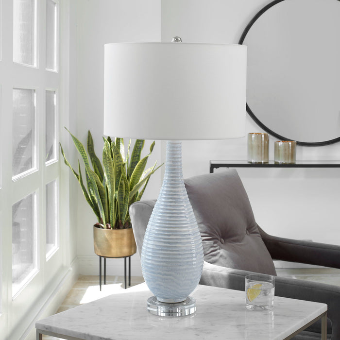 Clariot - Ribbed Table Lamp - Blue