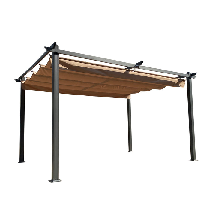 Outdoor Patio Retractable Pergola With Canopy Sun Shelter Pergola For Gardens, Terraces, Backyard