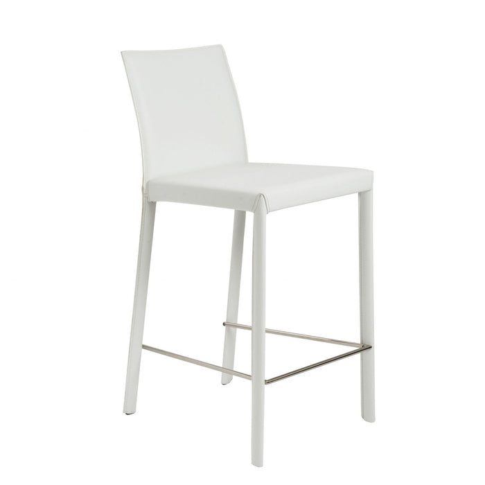 Steel Low Back Counter Height Bar Chairs (Set of 2) - White