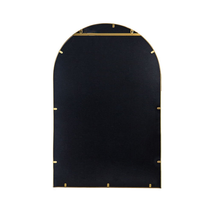 Arched Accent Mirror With Metal Frame For Bathroom, Bedroom, Entryway Wall - Gold