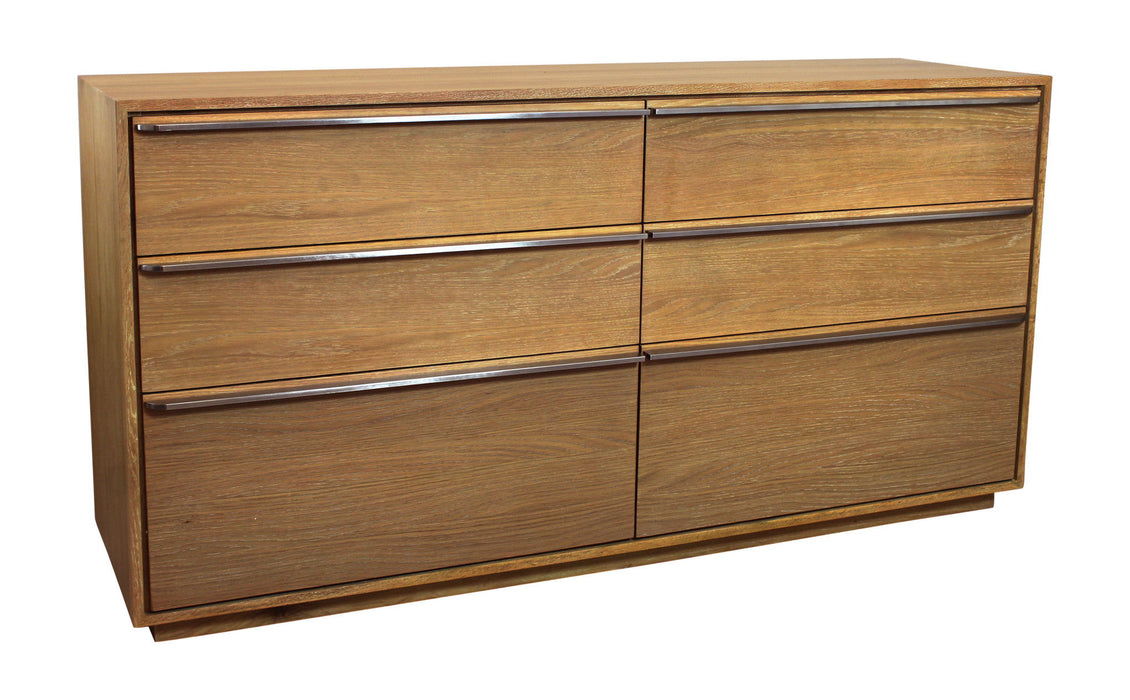 Solid Wood Six Drawer Double Dresser - Natural