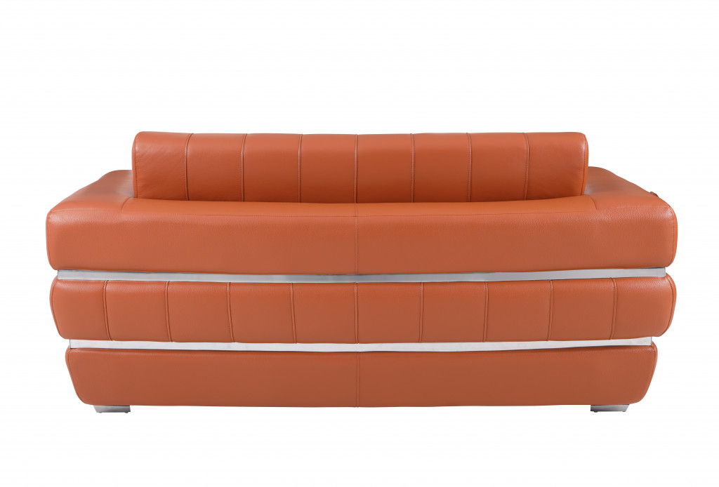 Italian Leather Loveseat - Camel