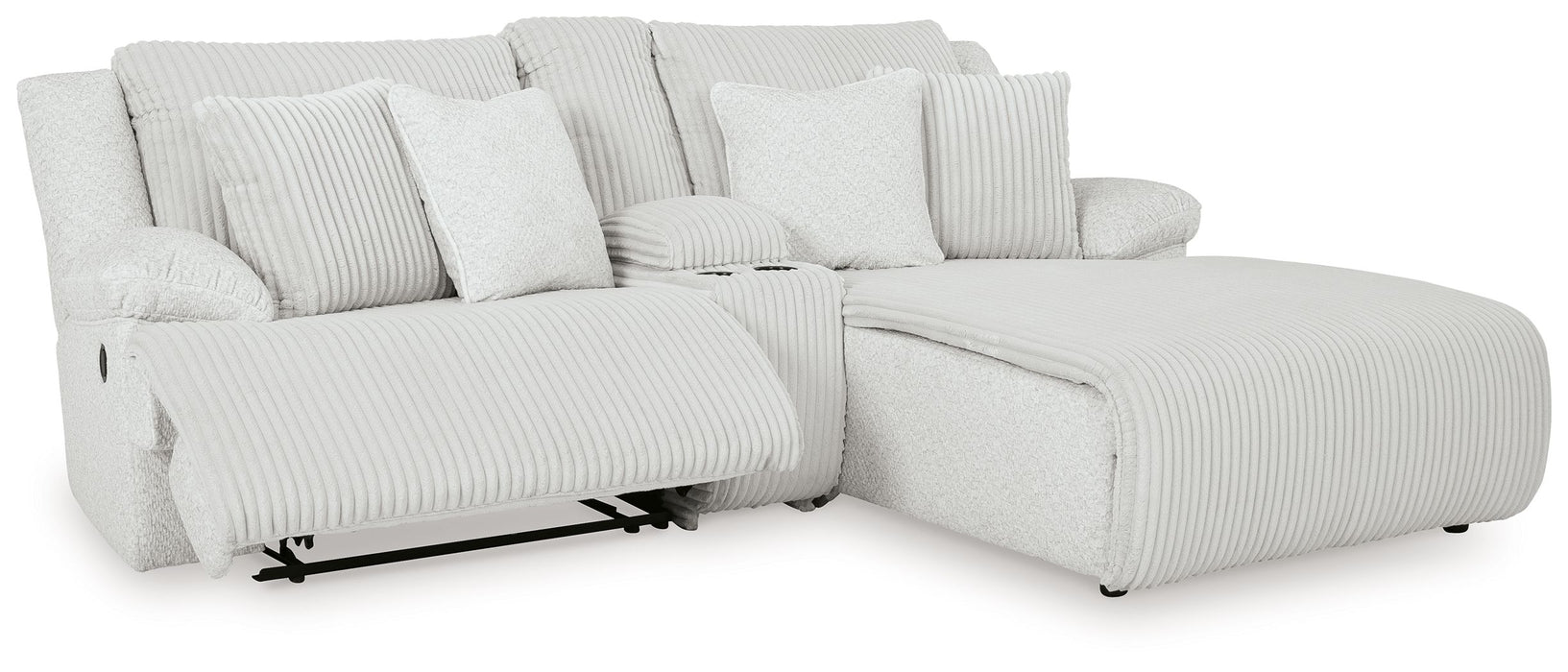 Top Tier - Alloy - 3-Piece Reclining Sectional Sofa With Raf Chaise - Fabric