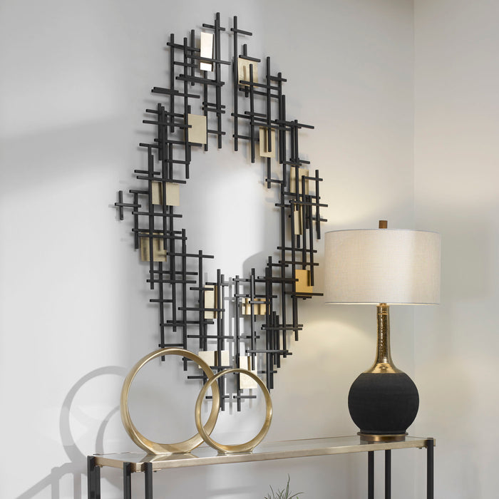 Reflection - Metal Grid Wall Decor (Set of 2) - Black