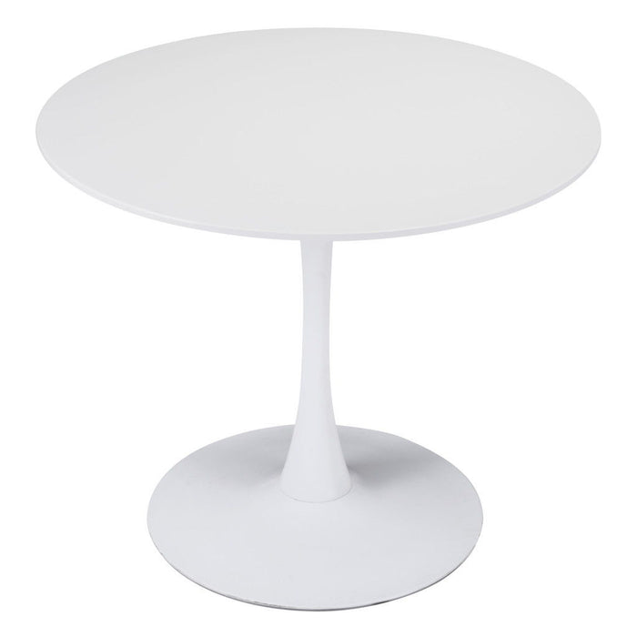 Steel Pedestal Base Dining Table - White