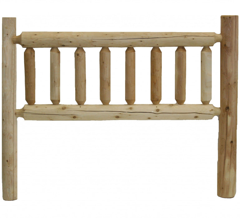 Cedar Log King Headboard - Natural Clear