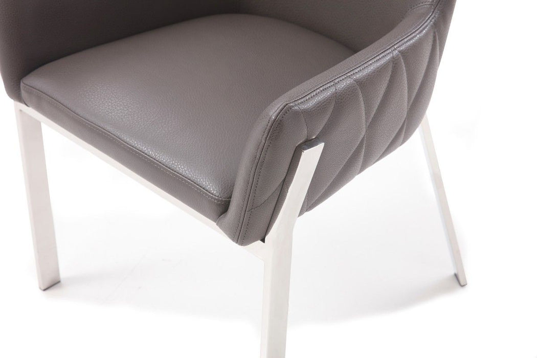 Faux Leather Dining Chair - Gray