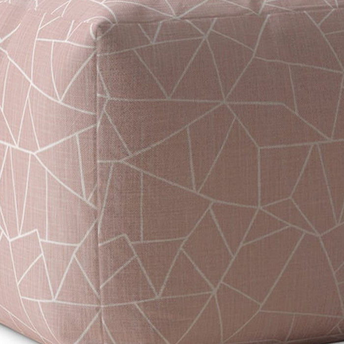 Canvas Geometric Pouf Cover - Pink