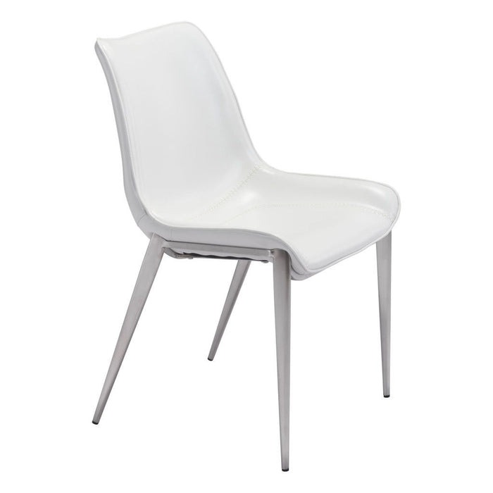 Stich Faux Leather Side Or Dining Chairs Chairs (Set of 2) - White