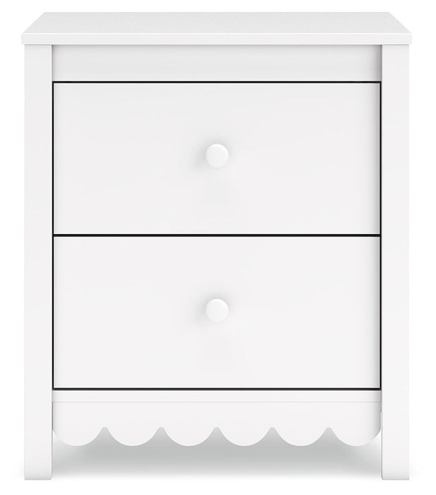 Hallityn - White - Two Drawer Night Stand