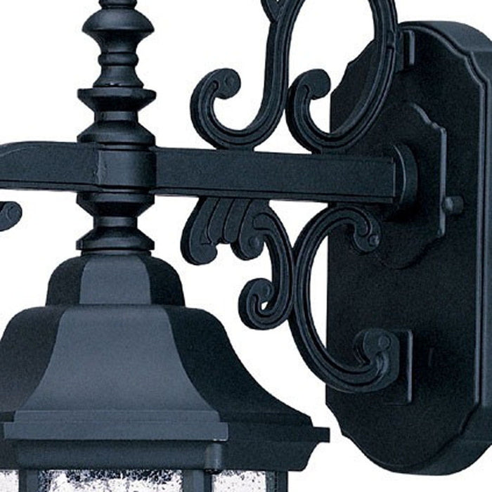 Narrow Domed Hanging Lantern Wall Light - Matte Black