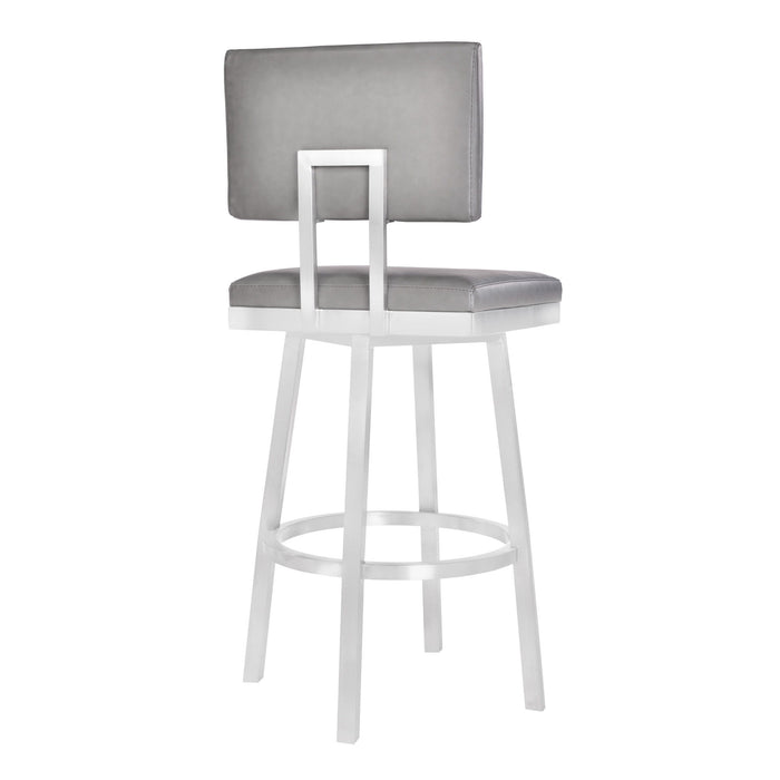 Swivel Counter Height Bar Chair - Light Gray / Silver