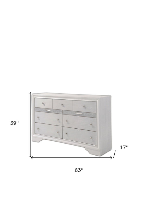 Nine Drawer Triple Dresser - White