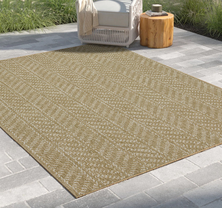 Earth - 5'3" X 7'3" Indoor, Outdoor Area Rug - Natural / White