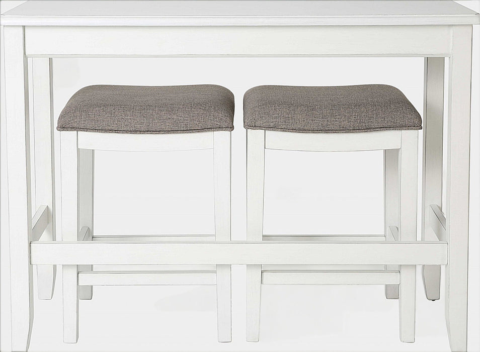 Solid Wood Backless Bar Chair - Light Gray / White