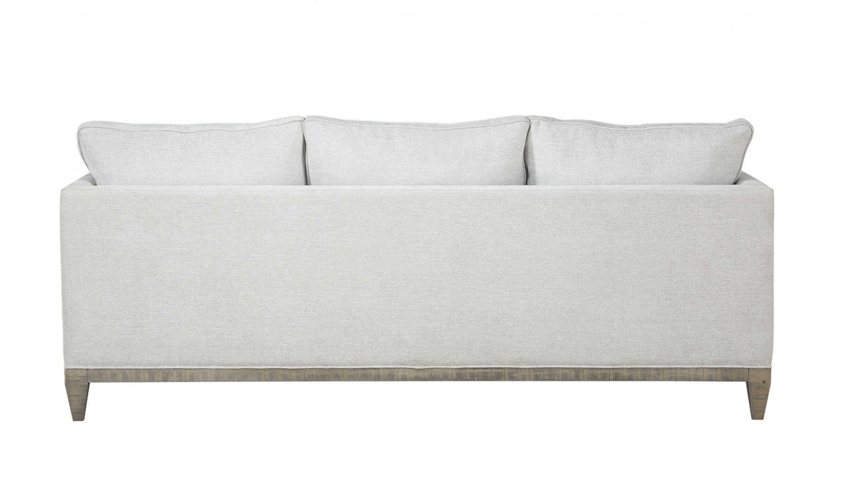 Fabric Sofa With Black And Gray Legs - White