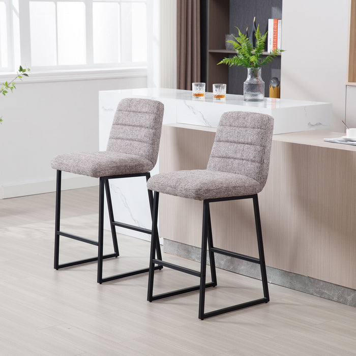 Low Bar Stools (Set of 2) Bar Chairs For Living Room Party Room Kitchen, Upholstered Kitchen Breakfast Bar Stools With Footrest