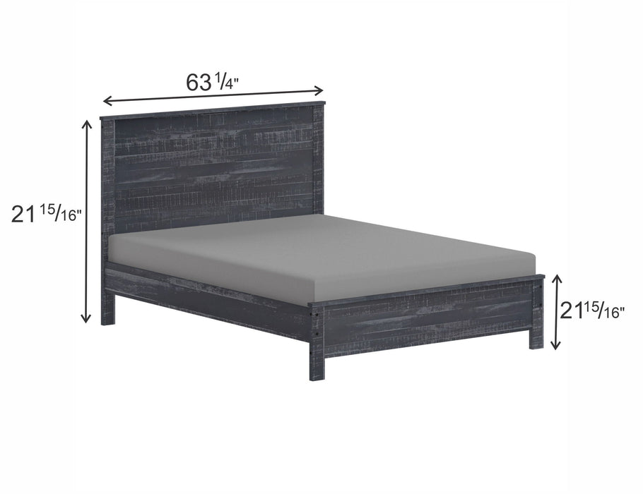 Solid Wood Queen Bed Frame - Gray