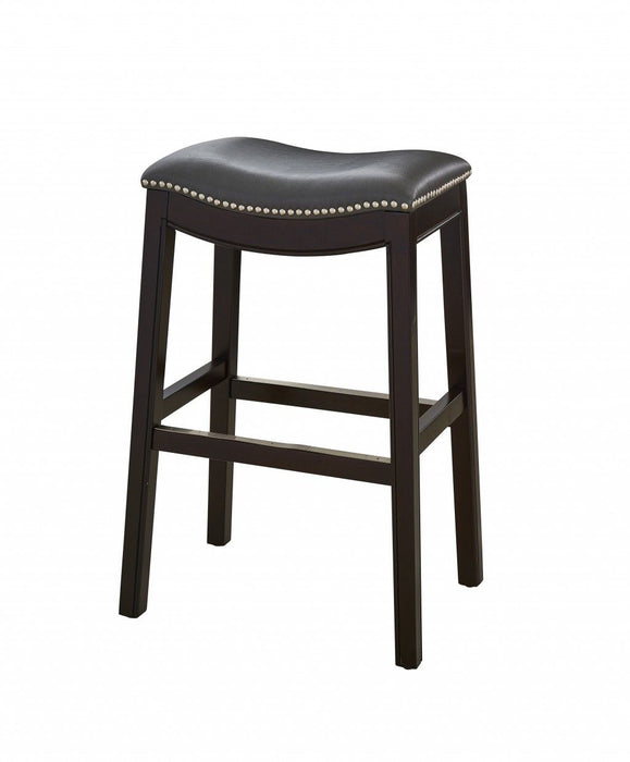 Backless Bar Height Bar Chair - Gray / Espresso