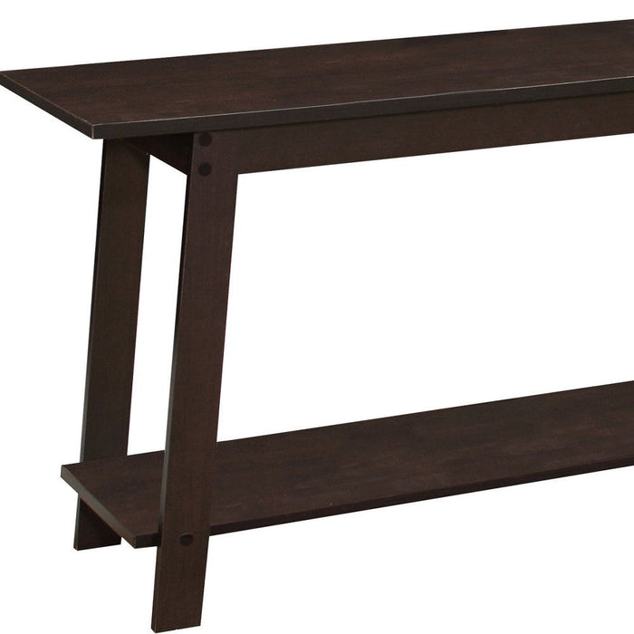 Open Shelving TV Stand - Dark Brown