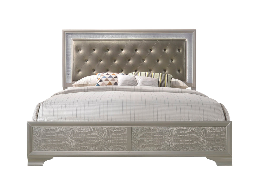 Lyssa - King LED Headboard Footboard - Beige