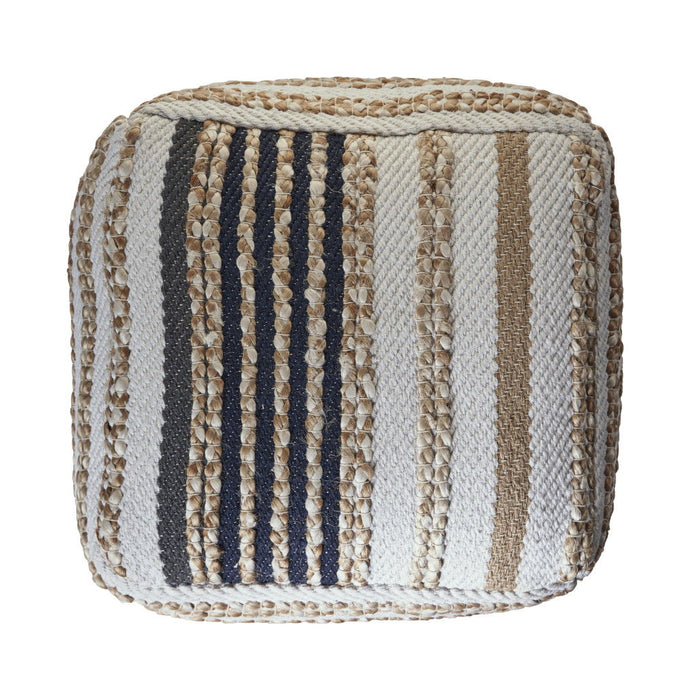 Jute Square Ottoman - Tan