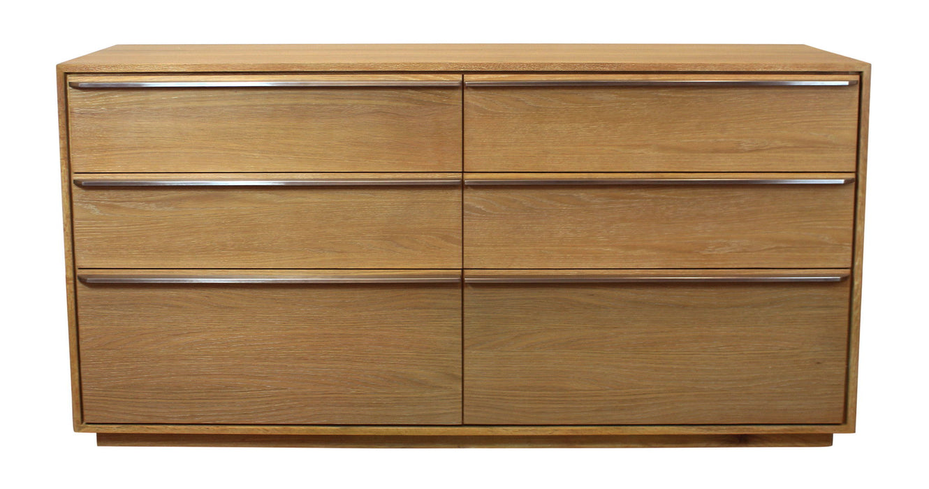 Solid Wood Six Drawer Double Dresser - Natural