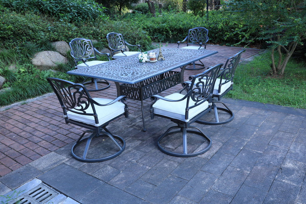 Rectangular 84.2" Long Dining Set With Sunbrella Cushions