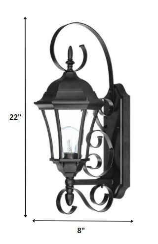 Swing Arm Lantern Wall Light - Matte Black