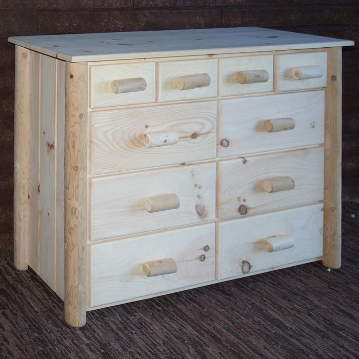 Unfinished Wood Ten Drawer Dresser - Natural