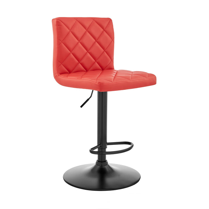 Swivel Low Back Adjustable Height Bar Chair - Red / Black