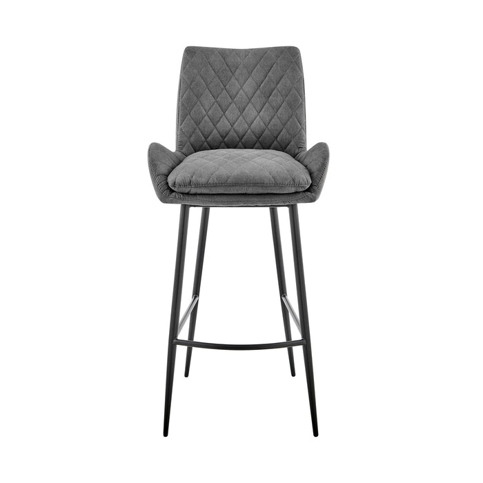 38" Iron Counter Height Bar Chair - Charcoal