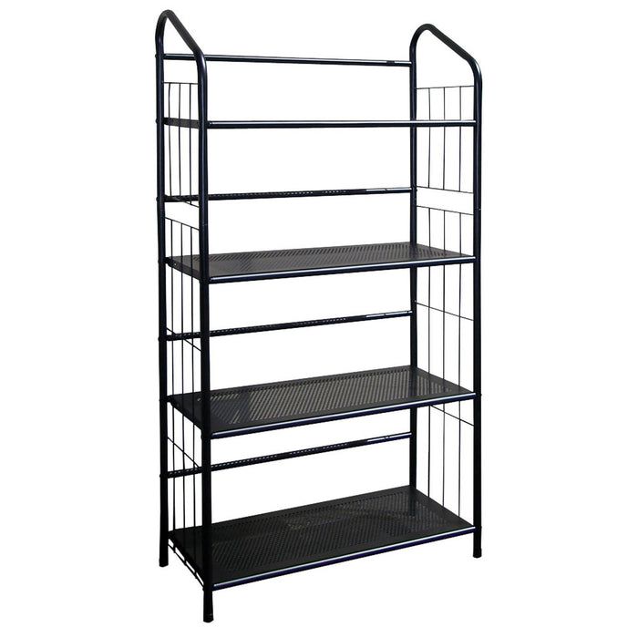 4 Shelf Standing Bookshelf - Black - Metal