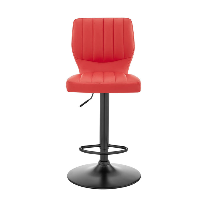 Swivel Adjustable Height Bar Chair - Red / Black