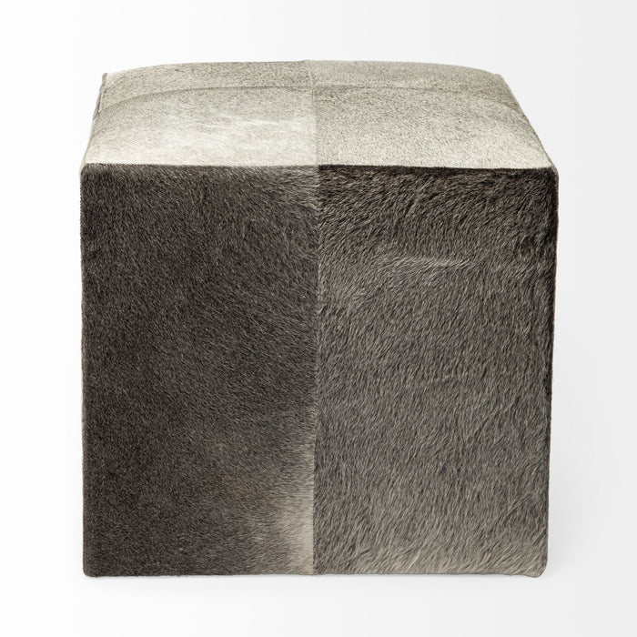 Wool Cube Ottoman - Gray