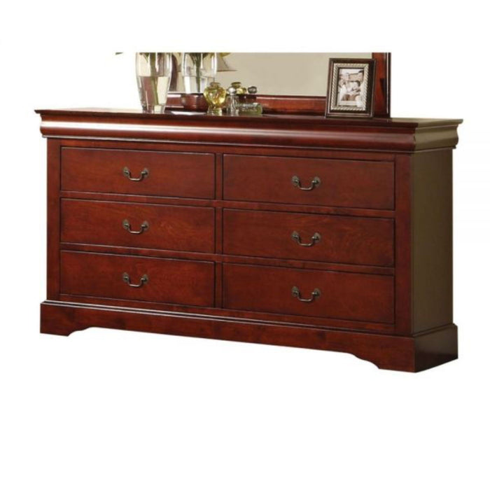 Solid And Manufactured Wood Six Drawer Double Dresser - Brown