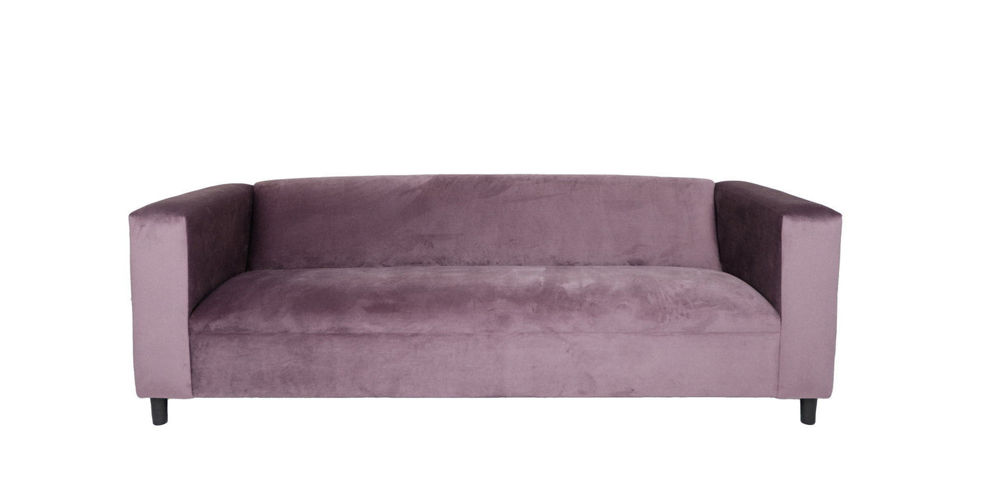 Velvet Sofa With Black Legs - Lavender