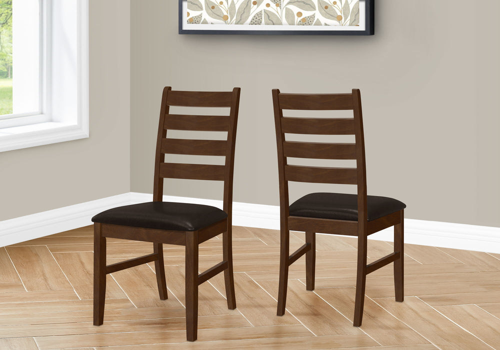 Dining Chair, Dining Room, Side, Upholstered, Transitional (Set of 2) - Brown