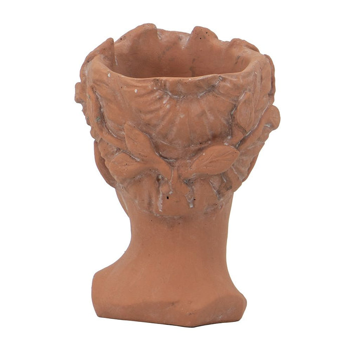 D6X9" Visage Head Bust Planter - Brown